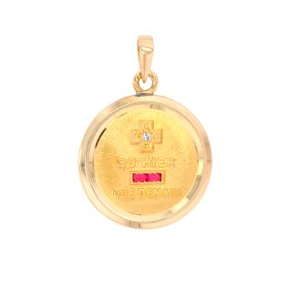 médaille or jaune rubis et diamant(s)