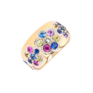 Bague or gris Saphir