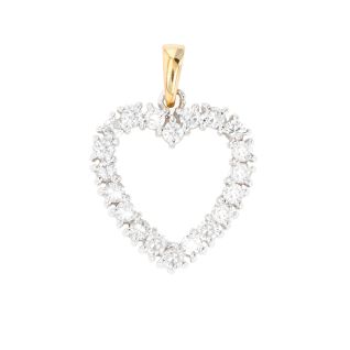 Pendentif or bicolore diamant (s)