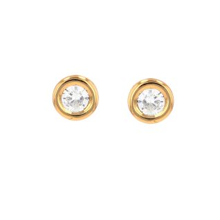 Boucles d'oreilles or jaune diamant (s)