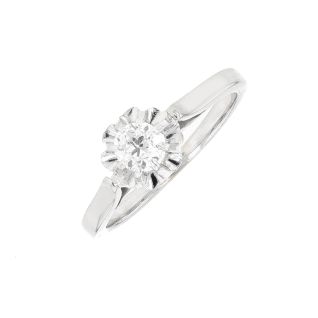 Solitaireor gris diamant(s) t. ancienne