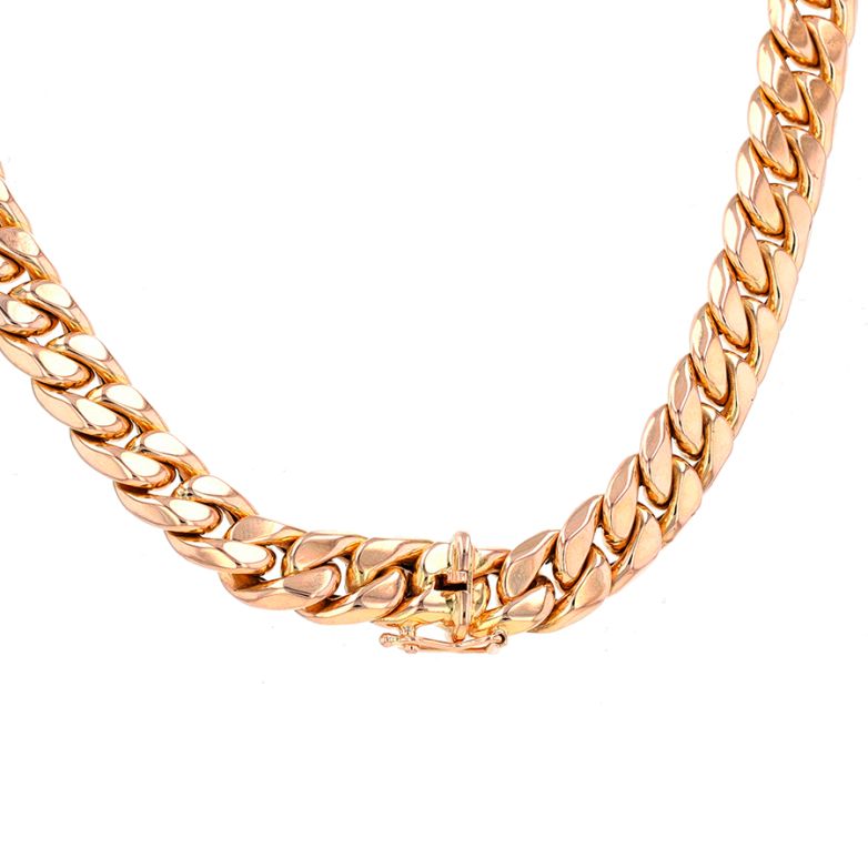 Collier maille gourmette or rose Collier maille gourmette or rose