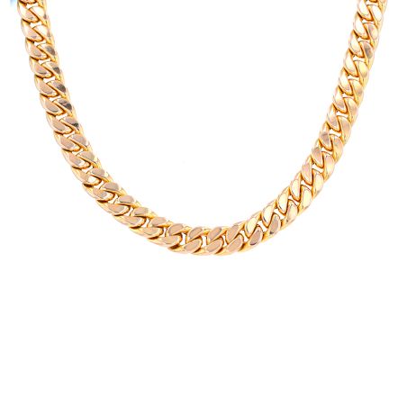 Collier maille gourmette or rose