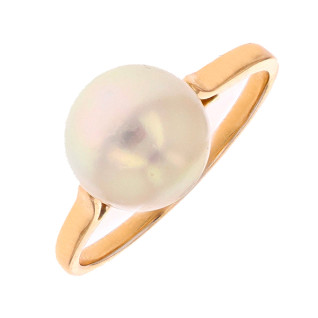 Bague perle or jaune 3.09g