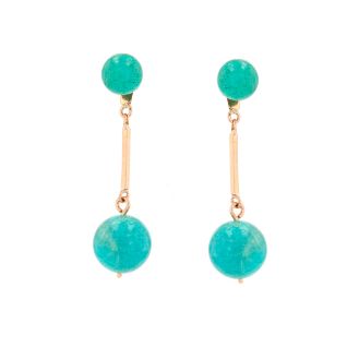Boucles d'oreilles or jaune Pierres fines Vintage