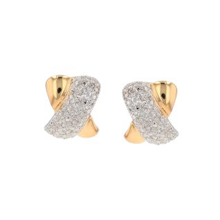 Boucles d'oreilles or bicolore diamant (s)
