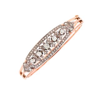Bracelet or jaune diamant(s) t. ancienne