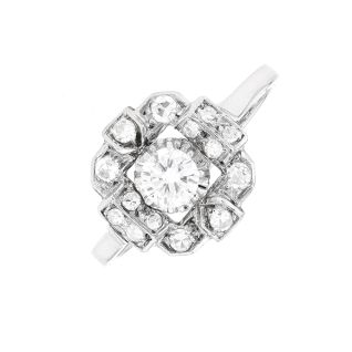 Bague or gris diamant (s) Vintage