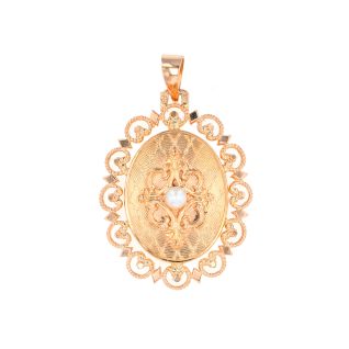 Pendentif or jaune Perle de culture Vintage