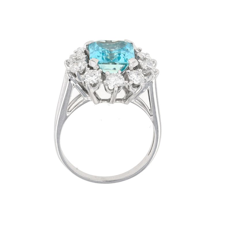 Bague or gris diamant,P.fine Aigue-marine Bague or gris diamant,P.fine Aigue-marine