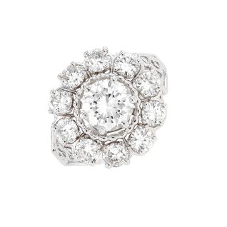 Bague or gris diamant (s) de centre 1.41ct. certifié LFG G/SI2