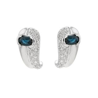 Boucles d'oreilles or gris saphir et diamant(s)