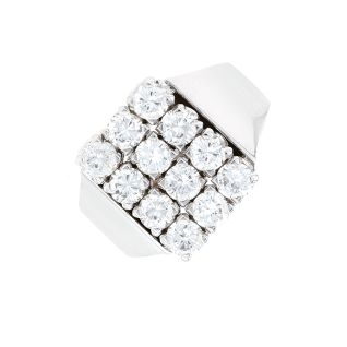 Chevalière or gris diamant (s)
