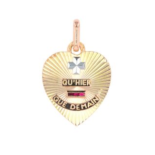 médaille or jaune Rubis médaille d'amour Augis