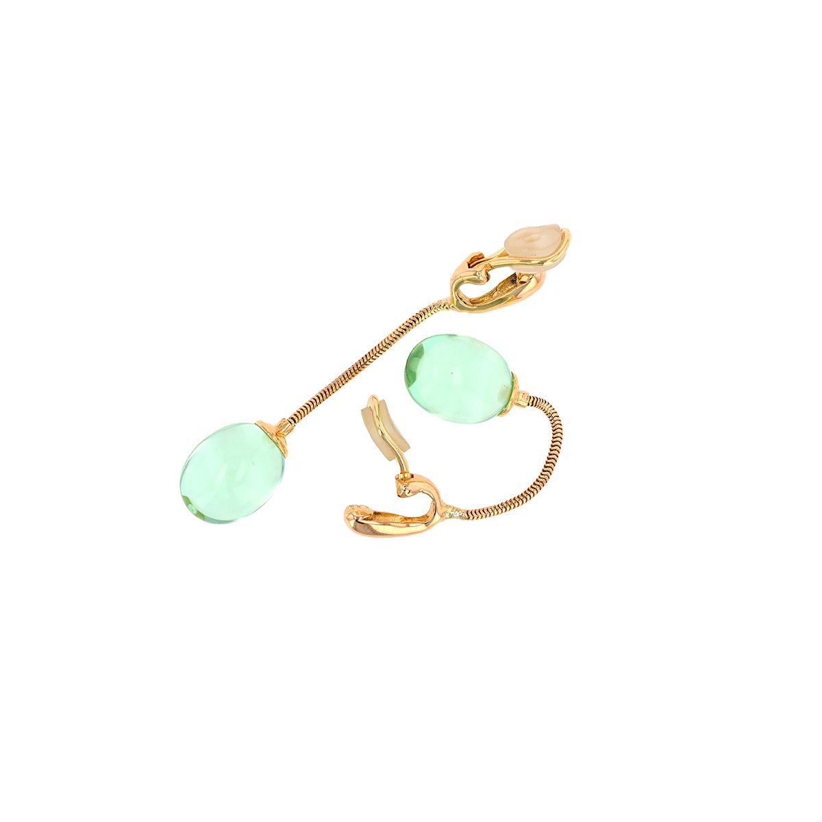 Boucles D'oreilles BACCARAT – Cristallerie D'art Transparente – Plaqué Or Jaune – Neuf Avec étiquettes