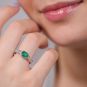 Bague or gris émeraude et diamant(s) 