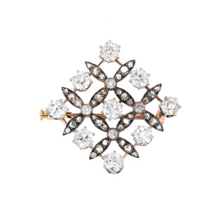 Broche vintage diamants...