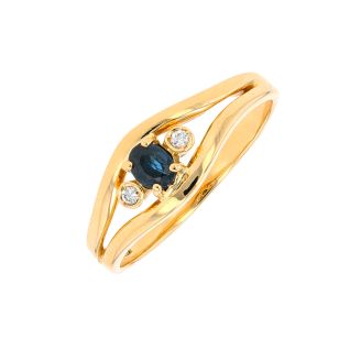 Bague or jaune saphir et diamant(s)