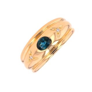 Bague or jaune saphir et diamant(s)