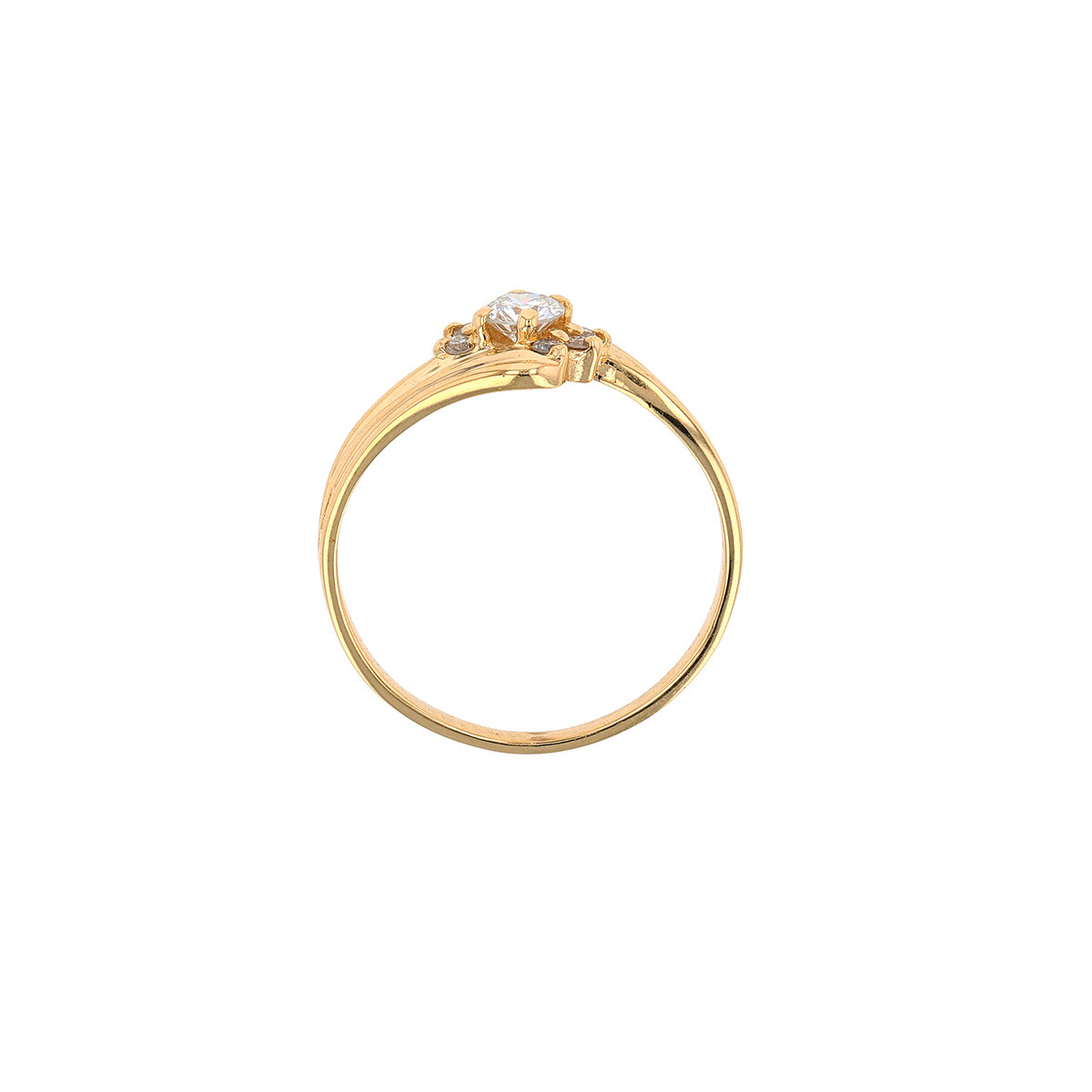 Bague Or 18 Carats Avec Diamants 0.24 Carat - Poids 4,30 G, Taille 51, Occasion Bon État
