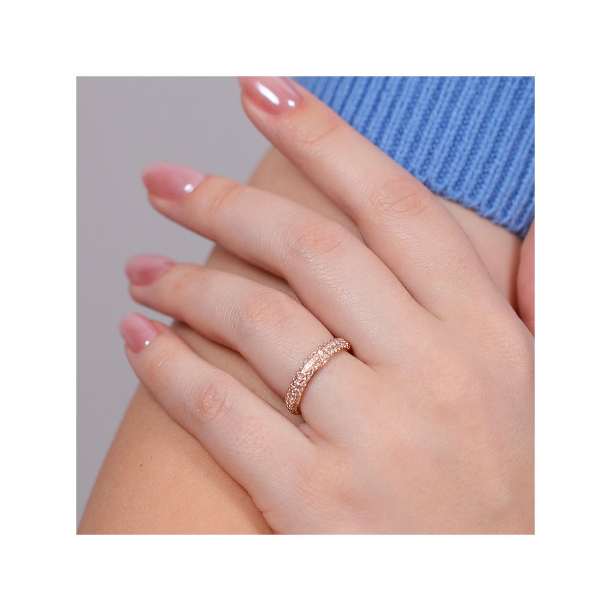 Bague Or Blanc 18 Carats Avec Diamants De Labo - Taille 52 - 2,90g