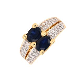 Bague or jaune saphir et diamant(s)