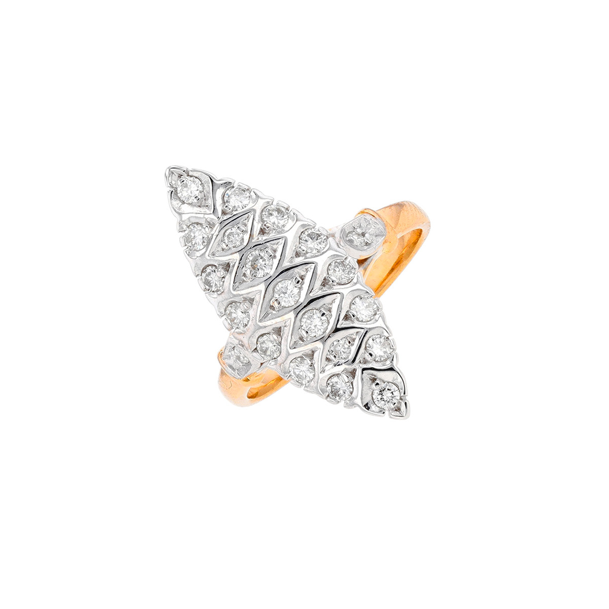 Bague Alliance Or Blanc 18 Carats - Style Marquise Avec Diamants 2.60 Ct - Poids 6.82g
