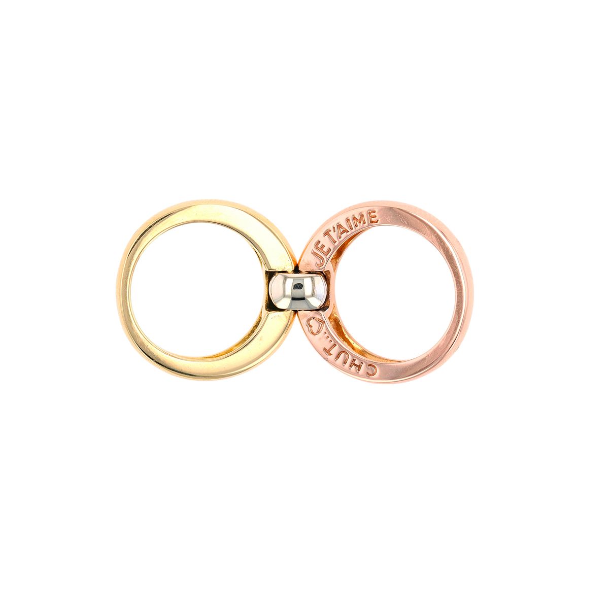 Bague Vintage Alain Roure « Chut Je T’aime » En Argent Et Or - 16,7 G, Traces D'usure