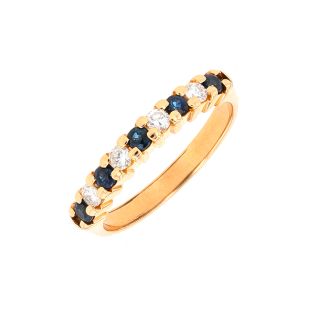 Bague or jaune saphir et diamant(s)