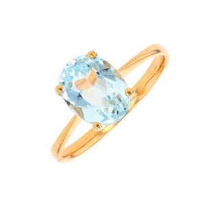 Bague or jaune aigue-marine