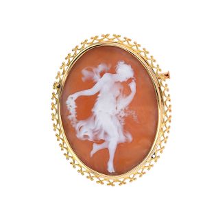 Broche or jaune Camée Vintage
