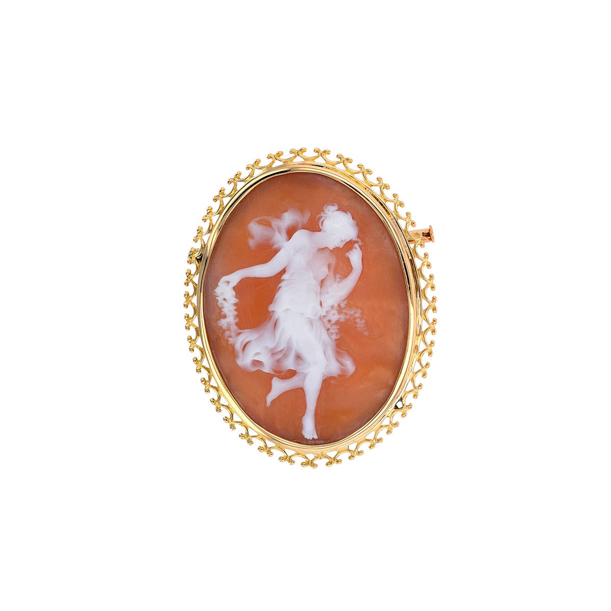 Broche Camée Femme Vintage - Bijou Ancien Et Élégant - Occasion