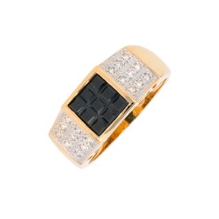 Bague or jaune saphir et diamant(s)