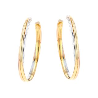 Boucles créoles or jaune, rose, blanc