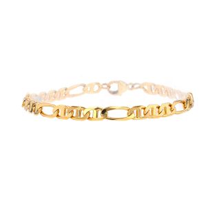 Bracelet maille alternée or jaune 