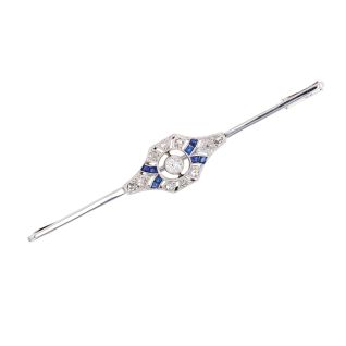Broche or gris saphir et diamant(s) Vintage