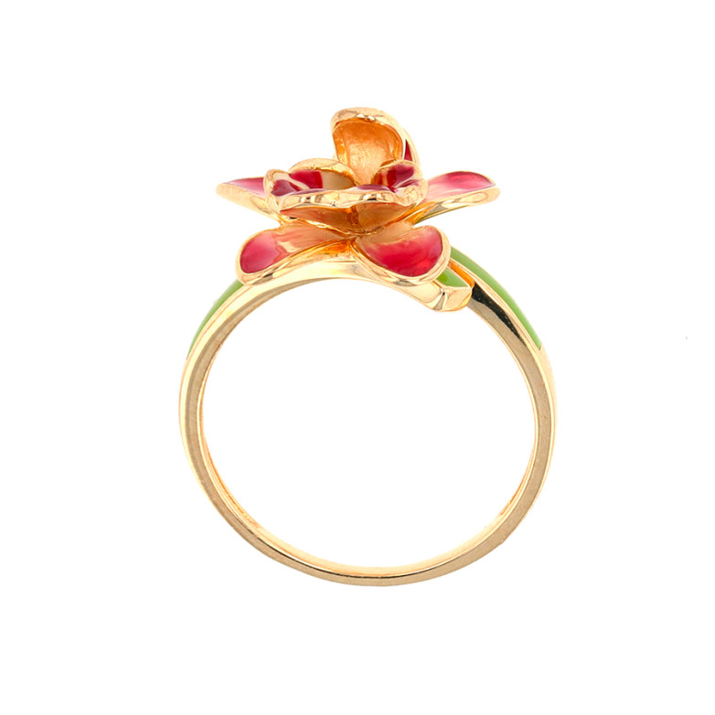 Bague motif florale laquée...