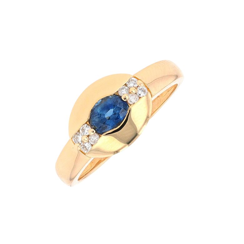 Bague or jaune saphir et diamant(s) Bague or jaune saphir et diamant(s)