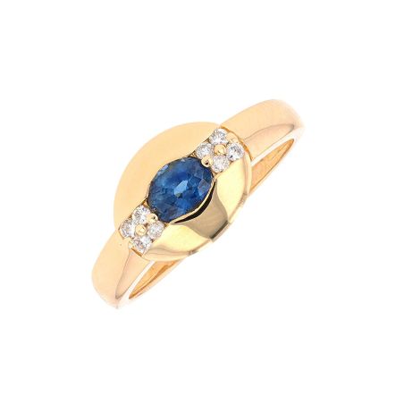 Bague or jaune saphir et diamant(s)