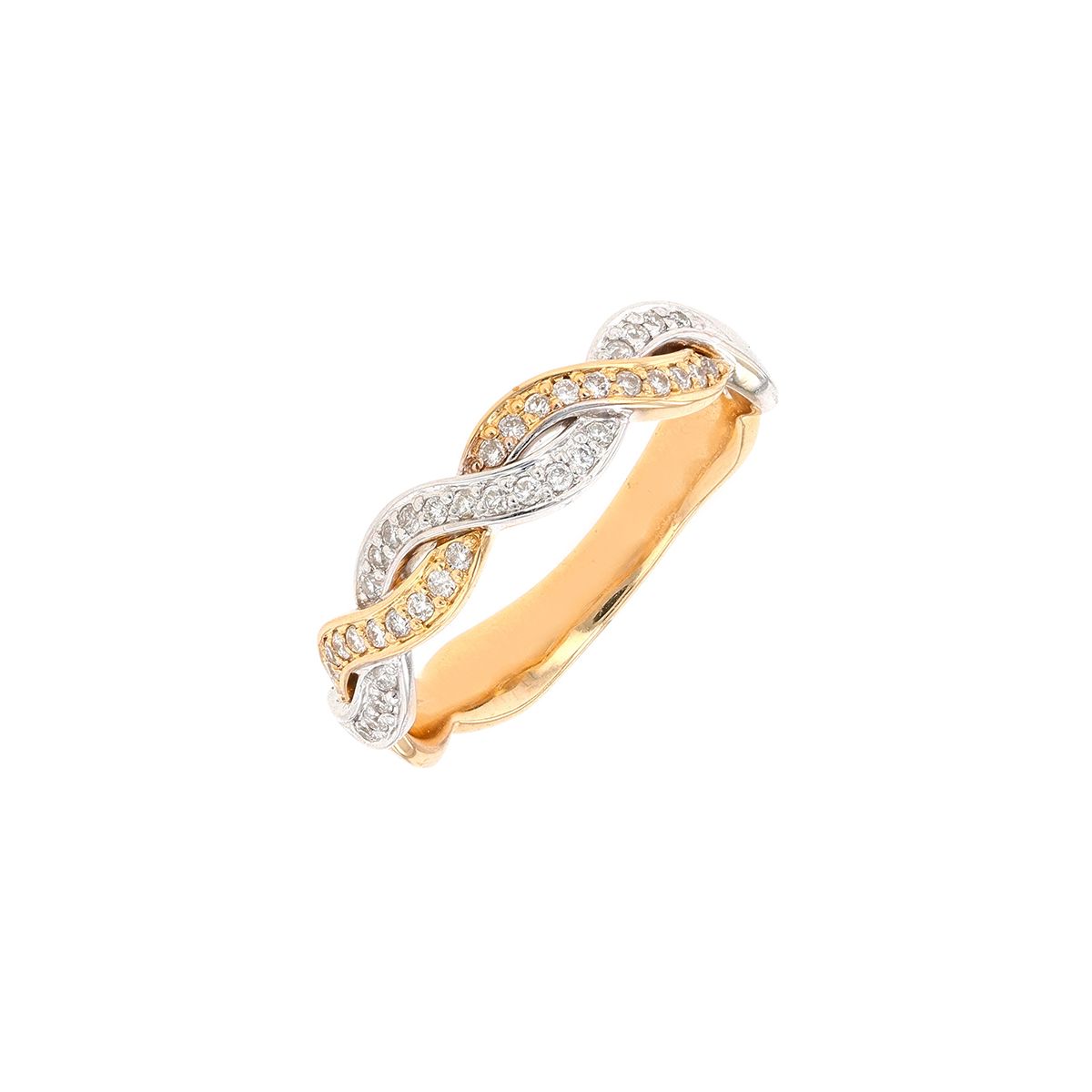 Bague Alliance Or 18 Carats Blanc Avec Diamants - 0,44 Carat, 2,88 G, Taille 57, Occasion