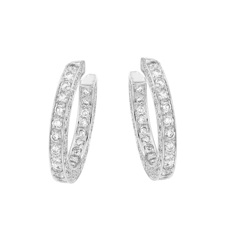 Boucles d'oreilles or gris diamant (s) Boucles d'oreilles or gris diamant (s)