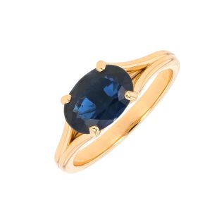 Bague or jaune Saphir