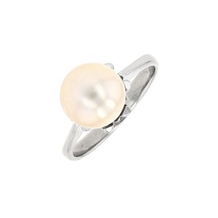 Bague or gris Perle de culture Vintage