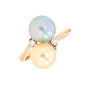 Bague or jaune diamant perle