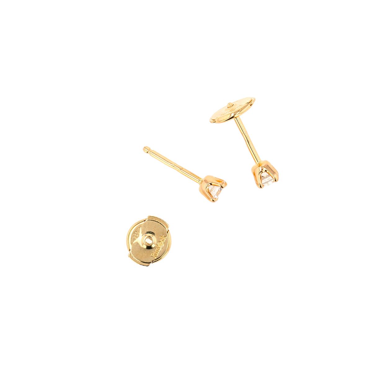Boucles D'oreilles Puces En Or 9K - Serties De Diamants CZ 4mm - Neuf Avec étiquettes