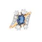 Bague or bicolore saphir et diamant(s) 