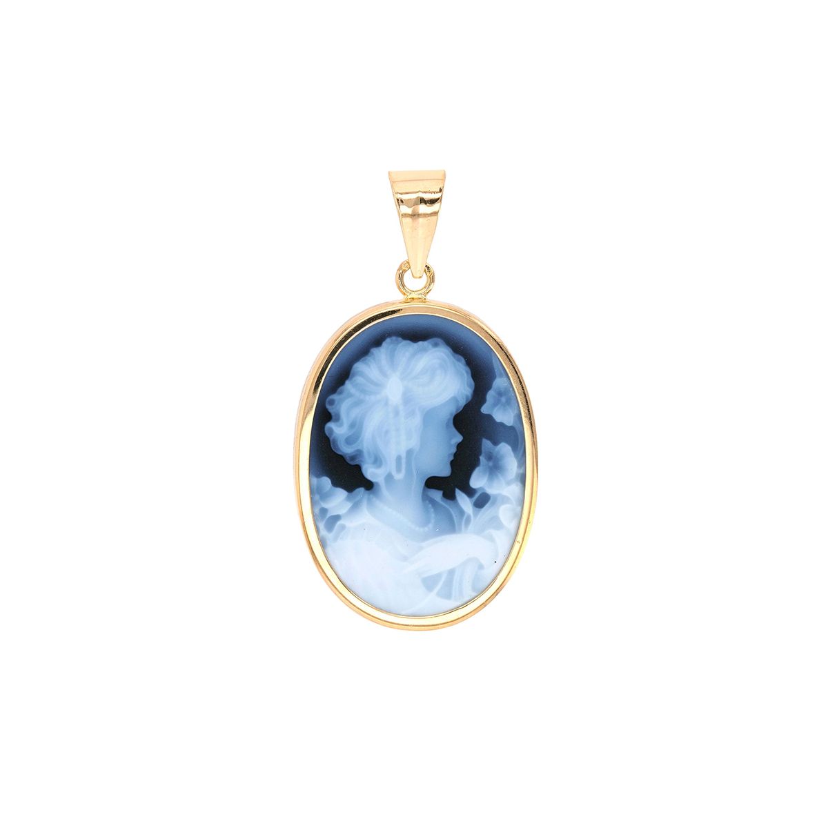 Pendentif Broche Camée En Or Jaune 18K – 42,6 G – Style Vintage Pour Femmes – Occasion