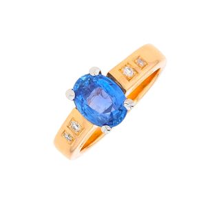 Bague or bicolore saphir et diamant(s) Rapport d'analyse Telluria