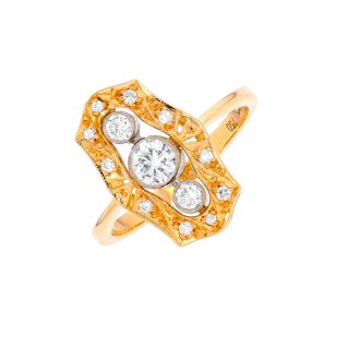 Bague or jaune diamant (s) Vintage