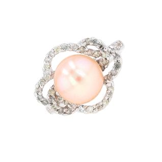 Bague or gris diamant perle